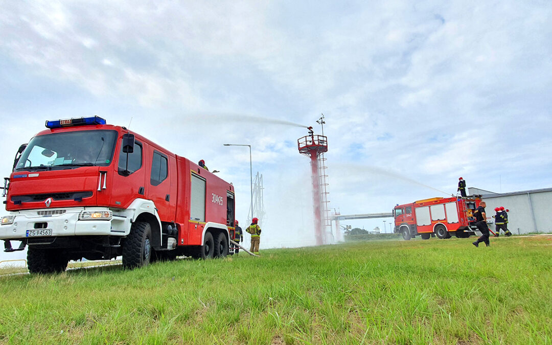 Ćwiczenia Straży Pożarnej na terenie Alfa Terminal Szczecin